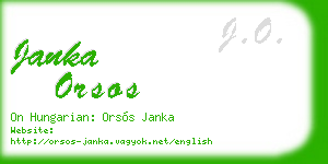 janka orsos business card